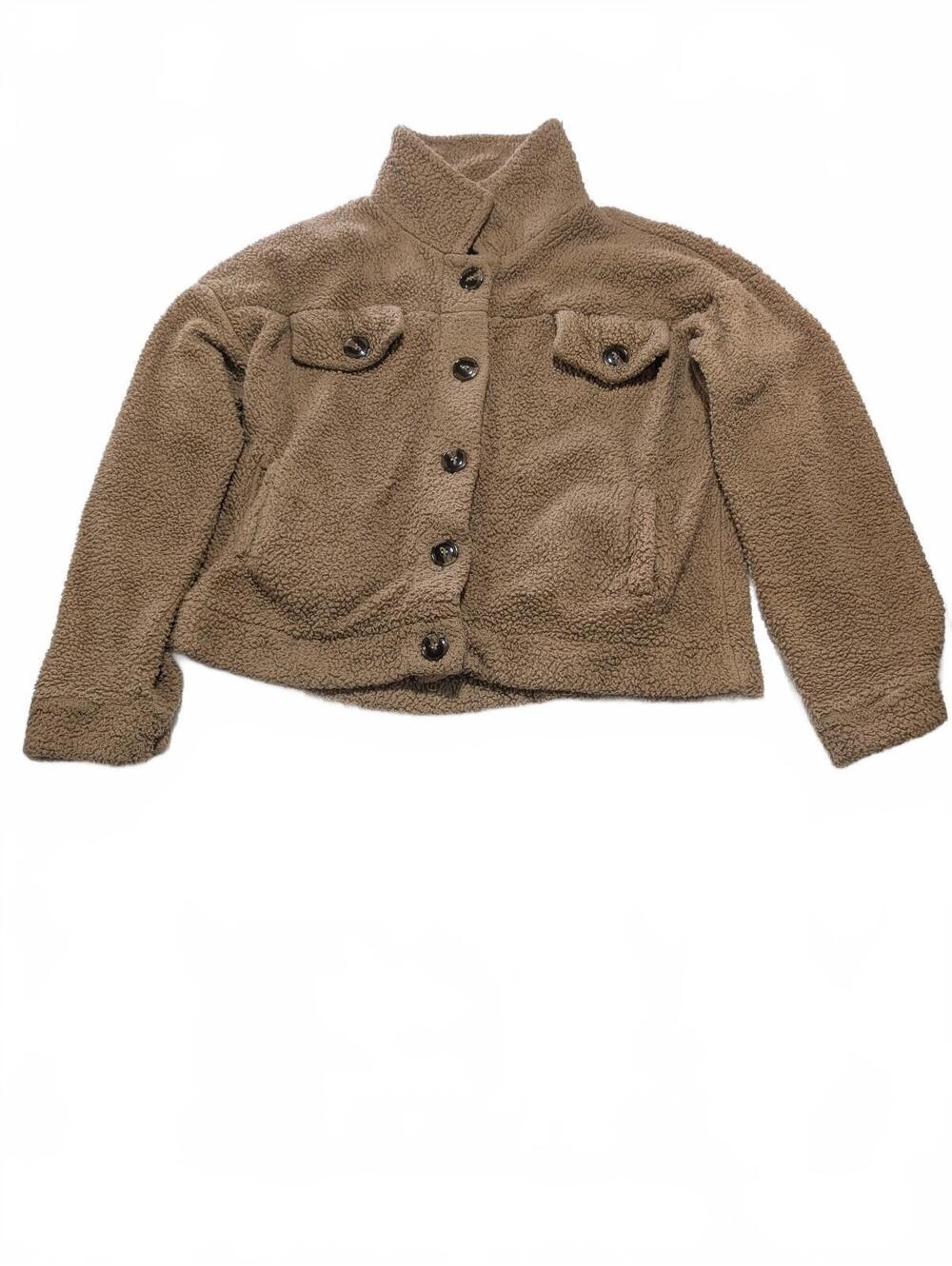 GUILTY Caramel Sherpa Cropped Teddy Jacket Shacket Medium